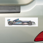 Racende auto bumpersticker (Op auto)