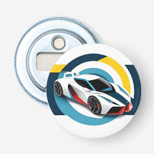 Racende auto met dynamisch ontwerp button flesopener