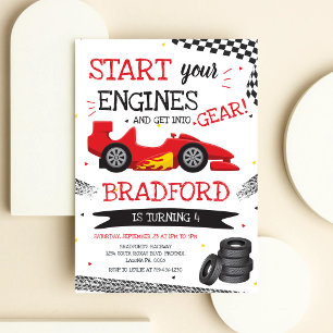 Racende Auto Start Je Motoren Race Auto Verjaardag Kaart