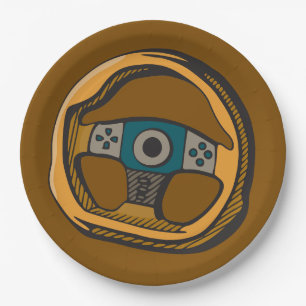 Racende Stuurwiel Controller Gamer Papieren Bordje