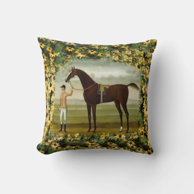 racepaard en jockey pillow kussen (Voorkant)