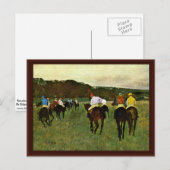 Racepaarden in Longchamp door Edgar Degas Briefkaart (Voorkant / Achterkant)
