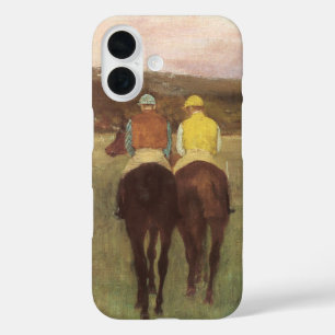 Racepaarden op Longchamp door Edgar Degas iPhone 16 Hoesje