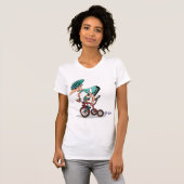Racer op driewieler vrouwen T-shirt (Voorkant volledig)