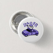 Racer Paarse Pinguïn Ronde Button 3,2 Cm (Voorkant /achterkant)