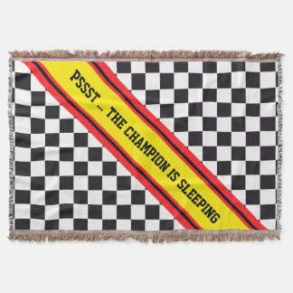 Raceringspatroon + achtergrondkleur en tekst deken