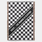 Raceringspatroon + achtergrondkleur en tekst deken (Voorkant Verticaal)