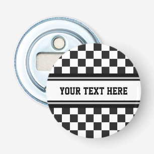 Raceringspatroon + tekst en achtergrondkleur button flesopener