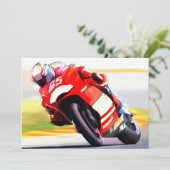 Racerrode motorfiets kaart (Staand voorkant)