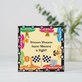 Racers d'animaux Customisés Invitations d'annivers (Debout devant)