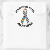 Racers voor autisme ronde sticker (Tas)