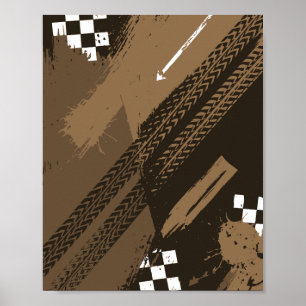 Racestrepen en moddereffecten ontwerp poster