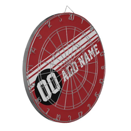 racestrepen - rood en zwart dartbord (Voorkant Links)