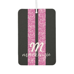 racestrips warmroze glitter - aangepaste auto luchtverfrisser