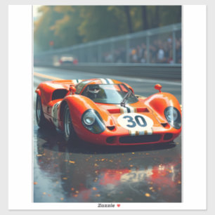 Racewagen nummer 69 in prachtige kleuren sticker