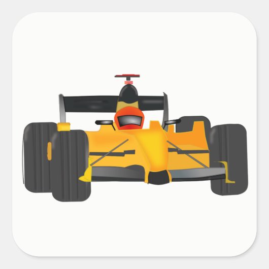 racewagen vierkante sticker (Voorkant)
