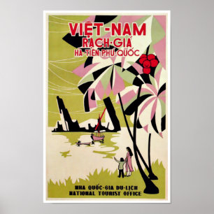 Rach Gia Vietnam Art Deco Travel Poster