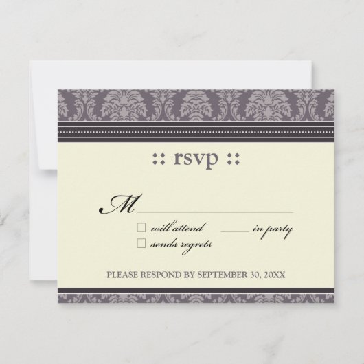 ::rachel :: Charming Plum Damask 4.25x5.5" Réponse (Devant)