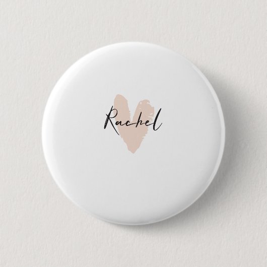 Rachel Heart Name Graphic Ronde Button 5,7 Cm (Voorkant)