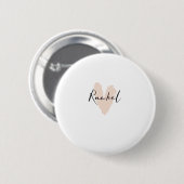 Rachel Heart Name Graphic Ronde Button 5,7 Cm (Voorkant /achterkant)