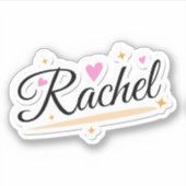 Rachel noemt schattig design sticker (Voorkant)