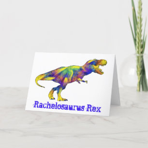 Rachel osaurus Funny Running T Rex Dinosaur Art Feestdagen Kaart
