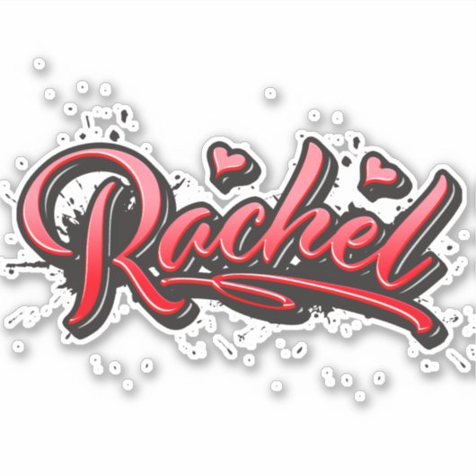 Rachel red Heart Graffiti Aufkleber Sticker (Voorkant)