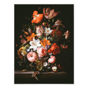 Rachel Ruysch - Bloemen in een glazen vaas Foto Afdruk