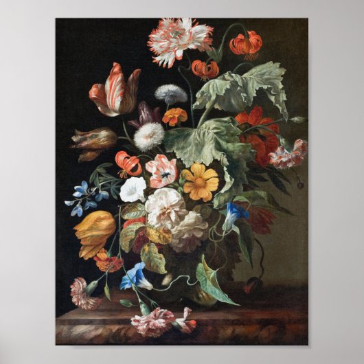 Rachel Ruysch - stilleven met bloemen Poster (Voorkant)