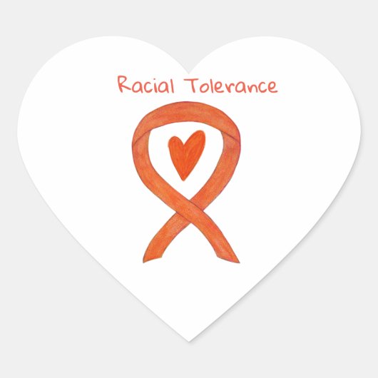 Raciale tolerance Awareness Ribbon Sticker Decels (Voorkant)