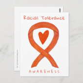 Raciale tolerantie Oranje bewustwording Koolstof B Briefkaart (Voorkant / Achterkant)