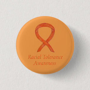 Raciale tolerantie Oranje bewustzijn Ribbon Pin Ronde Button 3,2 Cm