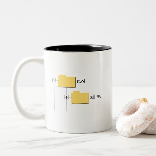 "Racine de toute la" tasse mauvaise (2-sided) (Avec donut)