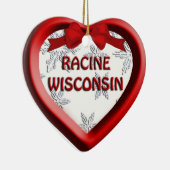 Racine Wisconsin Coeur ornement de Noël (Droite)