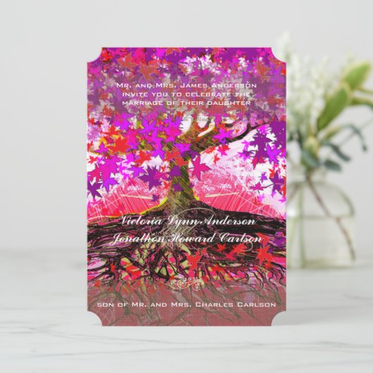 Racines de la forêt de chêne enchantée Faire-part  (Debout devant)