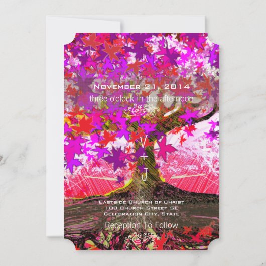 Racines de la forêt de chêne enchantée Faire-part  (Dos)