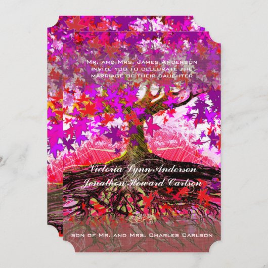 Racines de la forêt de chêne enchantée Faire-part  (Devant / Derrière)