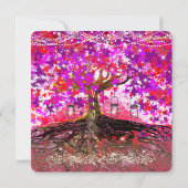 Racines de l'amour Romantique chêne Faire-part de (Dos)