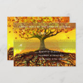 Racines de l'amour Romantique mariage Arbre RSVP (Devant / Derrière)