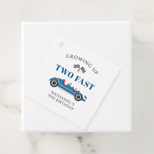 Racing auto 2e verjaardag dank u bedankjes labels (In situ)