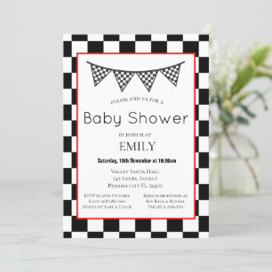 Racing Auto Baby Shower Uitnodiging, Verjaardagsui Kaart