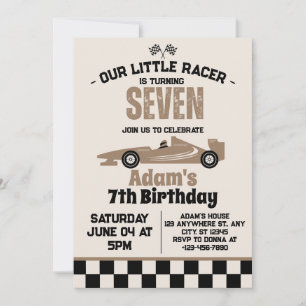 Racing Auto Jongen 7e Verjaardagsfeestje Kaart