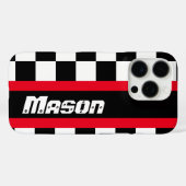 Racing auto sport gecheckte vlag iPhone case (Achterkant (horizontaal))