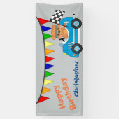 Racing Beer Boy Birthday Party Spandoek (Verticaal)