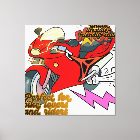 Racing Bike Art Speed Canvas Afdruk (Voorkant)