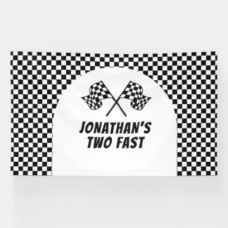 Racing Birthday Two Fast backdrop banner