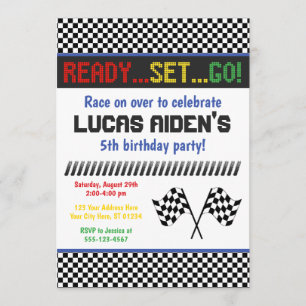 Racing Birthday Uitnodiging   Race Car Invite