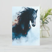  Racing Black Horse Portrait Minimalist Aankondiging (Staand voorkant)