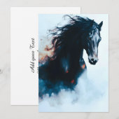  Racing Black Horse Portrait Minimalist Aankondiging (Voorkant / Achterkant)