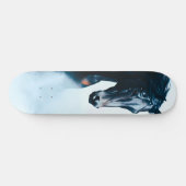 Racing Black Horse Portrait Minimalist Skateboard (Horizontaal)